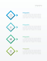 Infographic 4 options design elements for your business data. Vector Illustration.