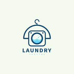 Fototapeta premium laundry washing service logo design illustration