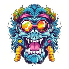 Fototapeta premium Art illustration monster angry