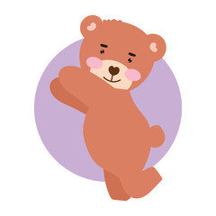 baby bear pose variant gesture. element stock design