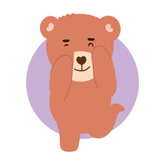 baby bear pose variant gesture. element stock design