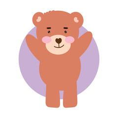 Obraz premium baby bear pose variant gesture. element stock design