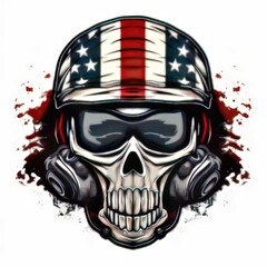 Art illustration skull use mask gas