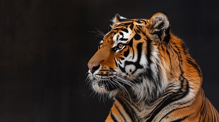Majestic Chinese tiger, bold oranges and blacks, dynamic pose, vertical composition, intense lighting