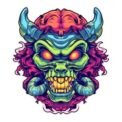 Fototapeta premium Art illustration monster angry