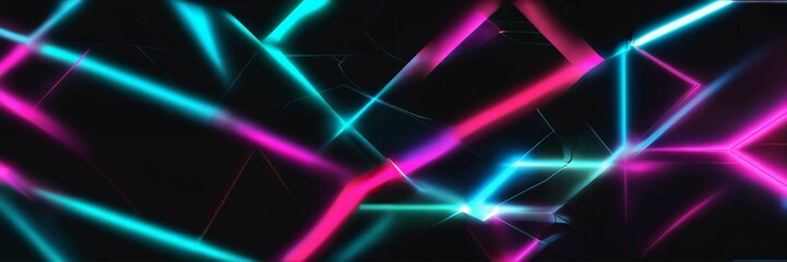Naklejka premium Digital geometric abstract glowing background