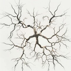 Obraz premium large motor neurons of the brain, that are connected together through their dendrites, on a plain white background