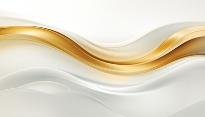 Abstract background with flowing golden and white waves.