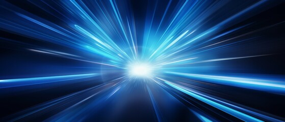 Abstract blue light beams radiating from a central point.