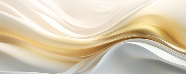 Obraz premium Abstract wavy background with gold and white tones.