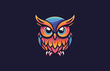 Obraz premium Owl logo design template vector illustration
