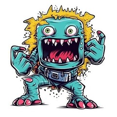 Obraz premium Art illustration monster angry full color