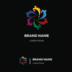 Colorful logo of people working together