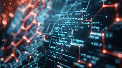 A tangled web of hexagons engulfing a computer screen showcasing the intricate nature of the network and its ability to handle massive amounts of data.