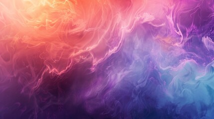 Vibrant abstract background with swirling, colorful waves blending warm pink, orange, and cool purple, blue hues in a fluid motion.