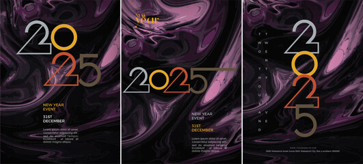 Colorful number 2025 vector design. For new year celebration. Design used for posters, banners or flyers.