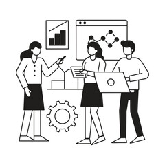Office meeting company team vector illustration