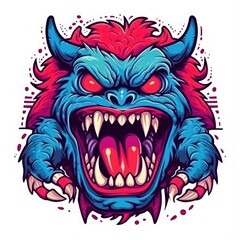 Art illustration monster angry Design t-shirt