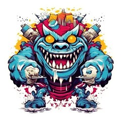 Art illustration monster angry Design t-shirt