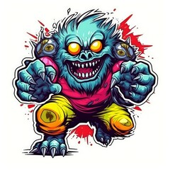 Art illustration monster angry Design t-shirt