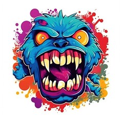 Art illustration monster angry Design t-shirt