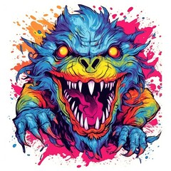 Art illustration monster angry Design t-shirt