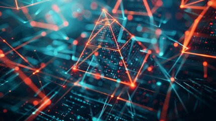 A puzzle of overlapping and intersecting triangles representing the different levels of access and control in a decentralized network.