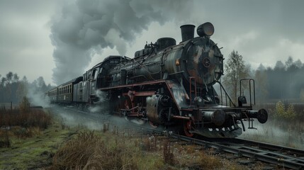 Obraz premium Old fashioned Steam Locomotive