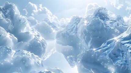 Obraz premium A surreal background featuring soft, cloud-like formations made of chrome