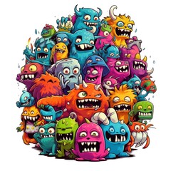 Fototapeta premium Art illustration doodle monster colorfull 
