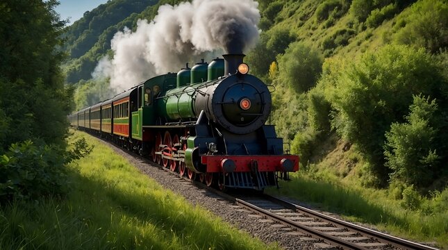 A very realistic American XIX Century vintage train