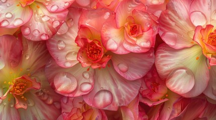 Naklejka premium Macro view of begonia flowers