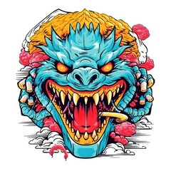 Art illustration  monster angry colorfull 