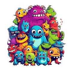 Obraz premium Art illustration doodle monster colorfull 