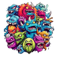 Obraz premium Art illustration doodle monster colorfull 