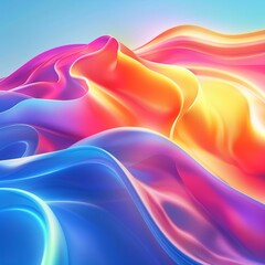 Fototapeta premium A mesmerizing dance unfolds as vibrant silk waves ripple with colors