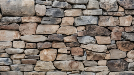 Fototapeta premium Classical Style Stone Wall with Large Rough Stones and Unpolished Patterns, Exuding High-Class and Design Aesthetic, Ideal for Industrial or Historical Backgrounds