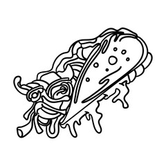 Whimsical Taco Food Abstract Greeting Card for Taco Lovers