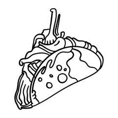 Whimsical Taco Food Abstract Greeting Card for Taco Lovers