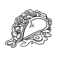 Whimsical Taco Food Abstract Greeting Card for Taco Lovers