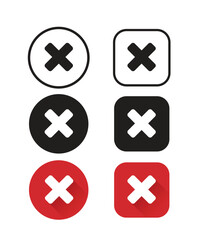 Obraz premium Cross icon flat round button set illustration design stock illustration