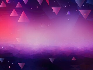 Geometric promotional border design with triangles on a purple background