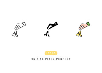Obraz premium Litter Icon. Dispose Waste Recycle Pictogram Graphic Illustration. Isolated Simple Line Icon For Infographic, App and Web Button.