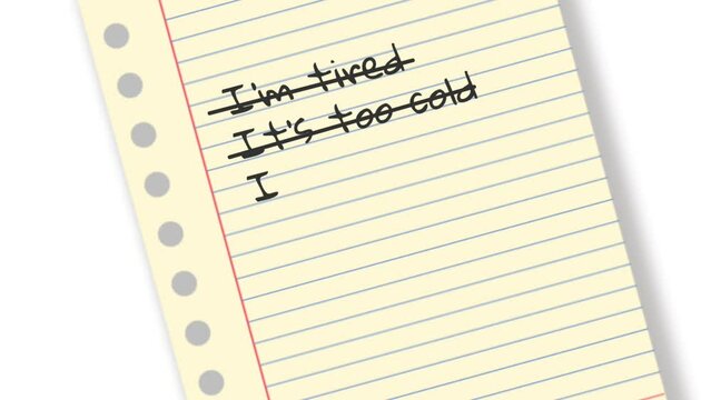 Let's Go. Motivational and inspirational success quotes video with animated text and writing on notebook paper. Concept of business, worker, and finance.