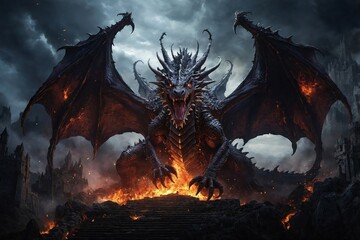 Fantasy image of mythical creature, Dragon