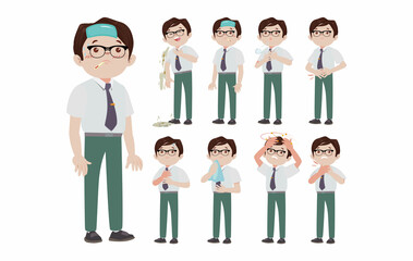 Sick people with different symptoms