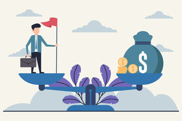 Balancing Career and Wealth, A Conceptual Illustration