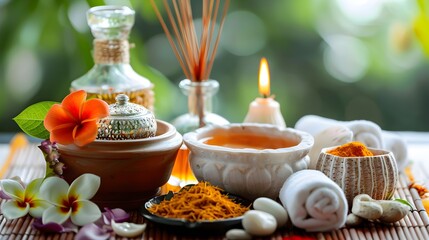 Obraz premium Luxurious Thai Herbal Spa Retreat with Natural Wellness Treatments