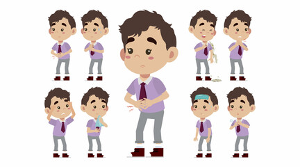 Sick people with different symptoms