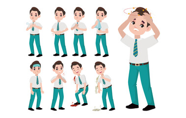 Obraz premium Sick people with different symptoms